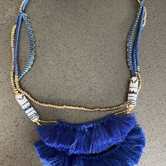 SERAFINA Hmong Tassel Statement Necklace - Picture 2 of 7